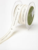 3/4 Inch Ivory Canvas Happy Birthday Ribbon