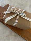 3/4 Inch Ivory Canvas Happy Birthday Ribbon