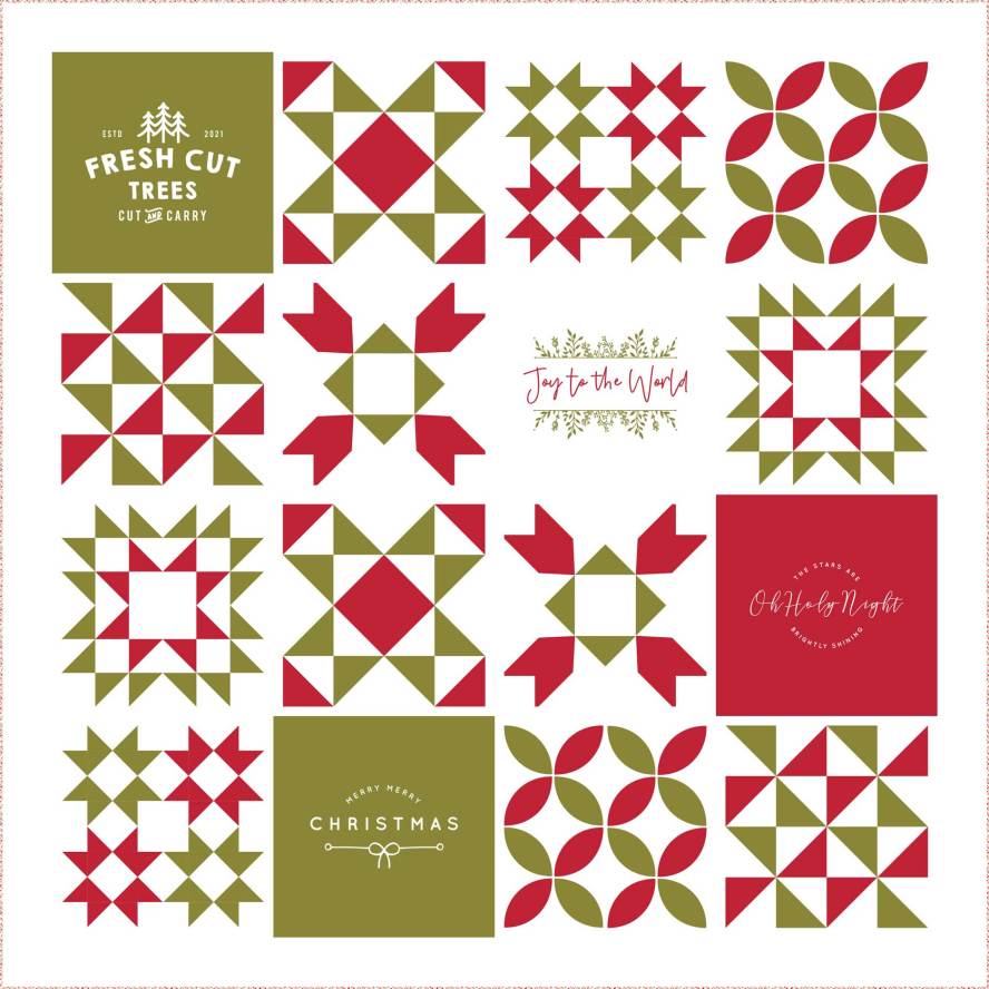 Christmas Panel Quilt Squares (Mesage Board) Kit