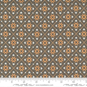 Pumpkins & Blossoms Pebble Harlequin Yardage 20423-17 by Fig Tree & Co. High quality quilting cotton fabric with orange brown and white geometric print.  Made by Moda Fabrics.  Fall fabric.