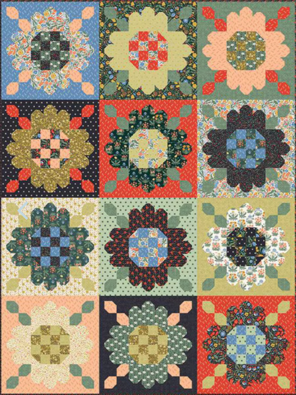 Zinnia Seeds Quilt Boxed Kit Flower quilt by Riley Blake Designs