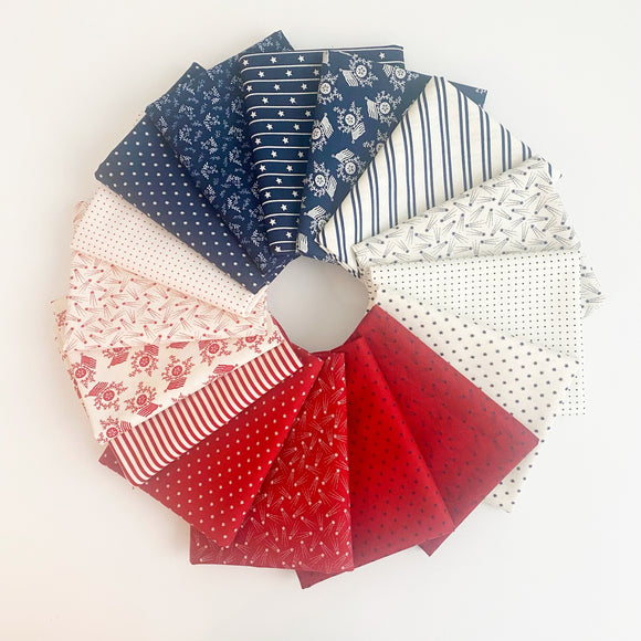 Red and White and Blue Patriotic Fat Quarter Bundle