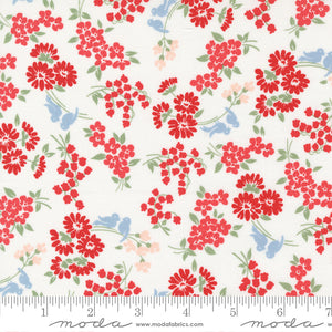 Dwell Cream & Red Songbird Yardage 55273-31 by Camille Roskelley