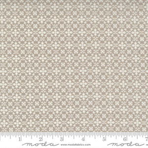 Pumpkins & Blossoms Pebble Florence Yardage 20426-16 by Fig Tree & Co. High quality quilting fabric with gray and white geometric print.  Made by Moda Fabrics.