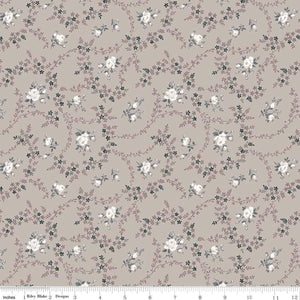 Serenity Rose Bouquet Taupe by Planted Seed Designs for Riley Blake Designs quilting fabric.