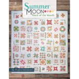 Front Cover of Summer Moon Quilt Book by Carrie Nelson of Miss Rosie's Quilt Co.  Shows a sampler quilt in bright colors.