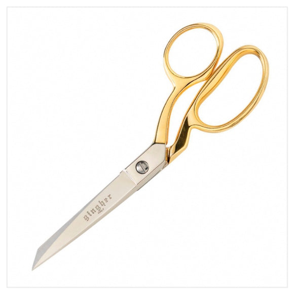 best high quality fabric scissors. Gingher steel scissors with gold handles.