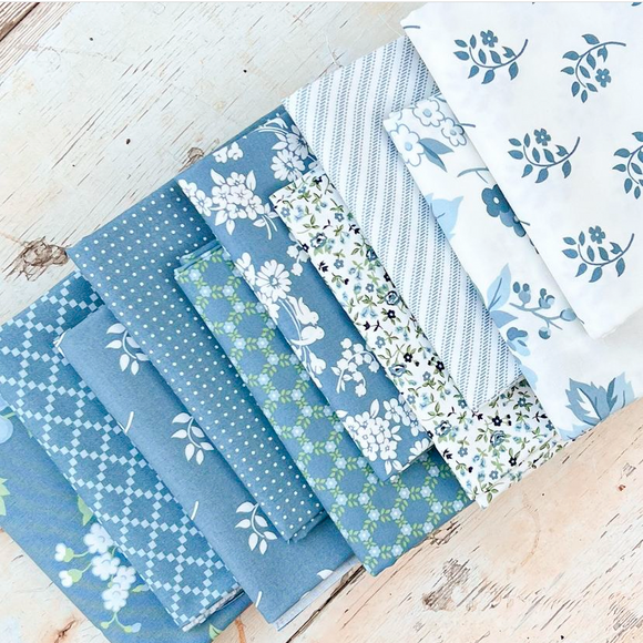 Dwell Light Blue Fat Quarter Bundle by Camille Roskelley